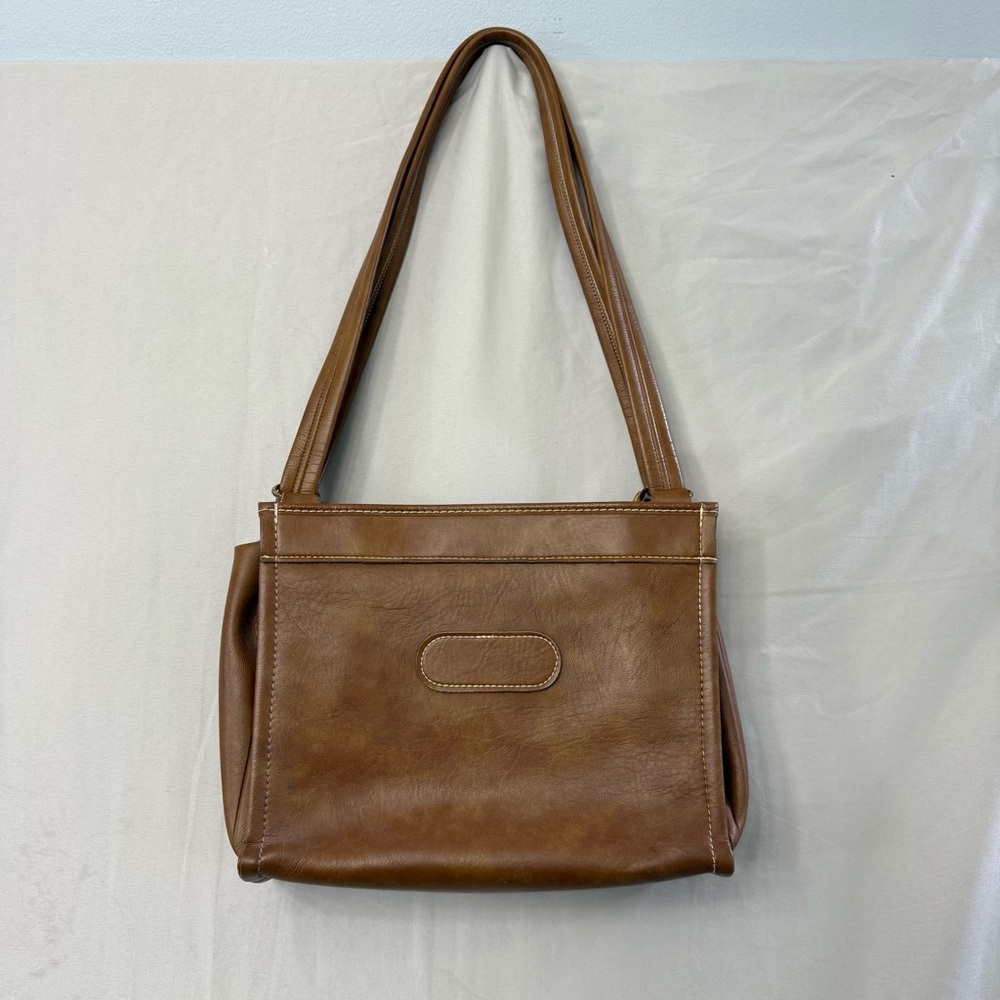 Chic Tan Leather Shoulder Bag Purse